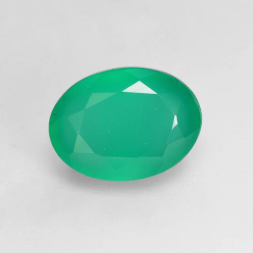 Ágata verde natural 1,25ct, corte oval, translúcido