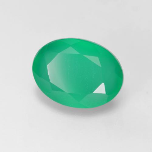 Ágata verde natural 1,25ct, corte oval, translúcido