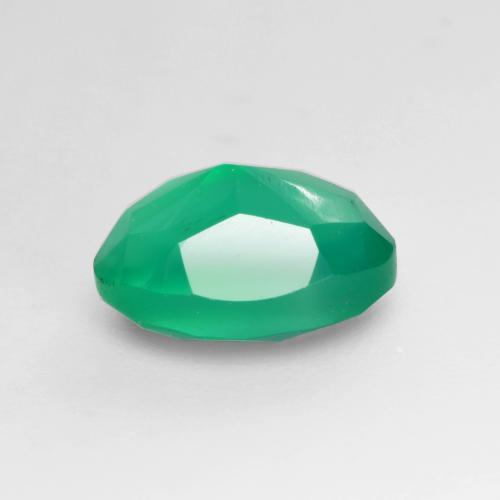 Ágata verde natural 1,25ct, corte oval, translúcido