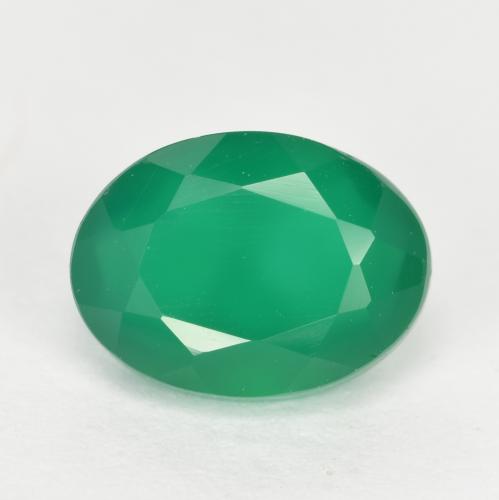 Ágata verde natural 1,32ct, corte oval, translúcido