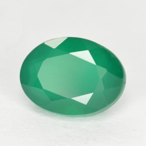 Ágata verde natural 1,32ct, corte oval, translúcido