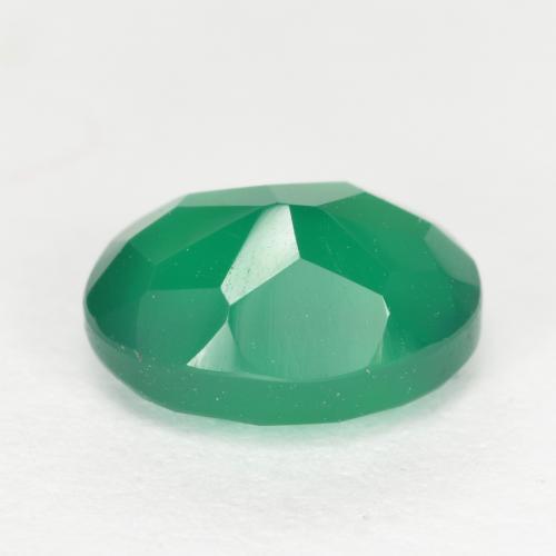 Ágata verde natural 1,32ct, corte oval, translúcido