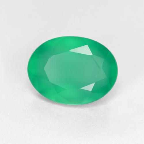 Ágata verde natural 1,12ct, corte oval, translúcido