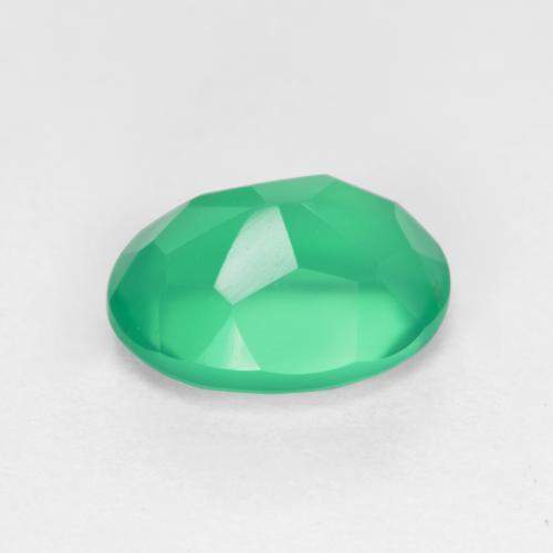 Ágata verde natural 1,12ct, corte oval, translúcido