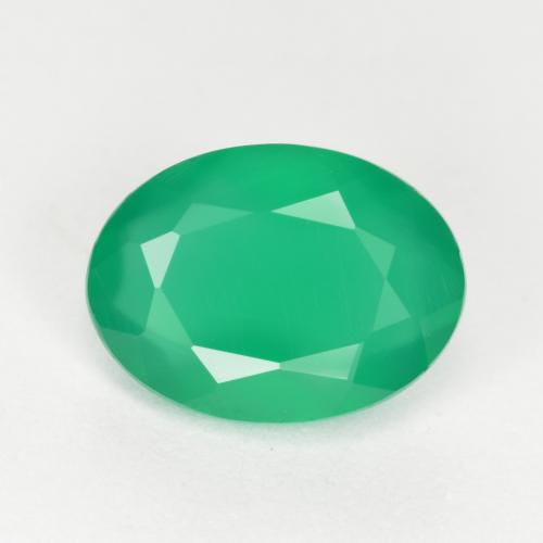 Ágata verde natural 1,00ct, corte oval, translúcido