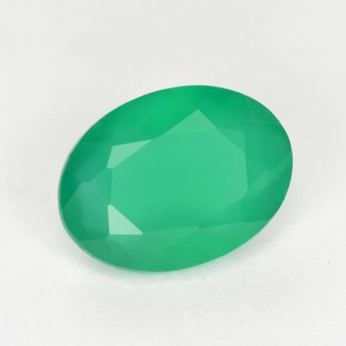 Ágata verde natural 1,00ct, corte oval, translúcido