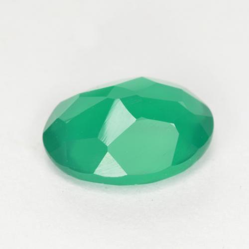 Ágata verde natural 1,00ct, corte oval, translúcido