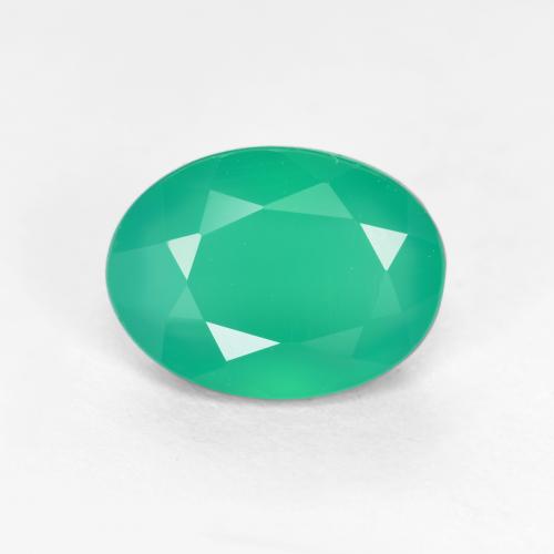 Ágata verde natural 1,03ct, corte oval, translúcido
