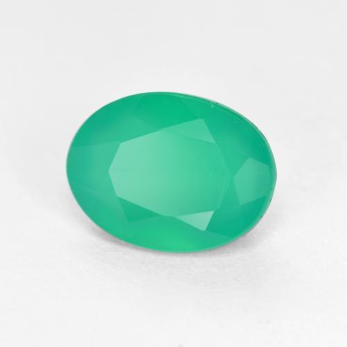 Ágata verde natural 1,03ct, corte oval, translúcido