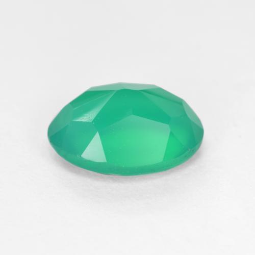 Ágata verde natural 1,03ct, corte oval, translúcido