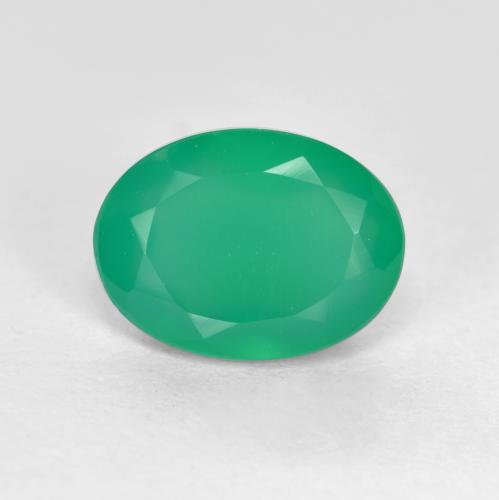 Ágata verde natural 1,04ct, corte oval, translúcido