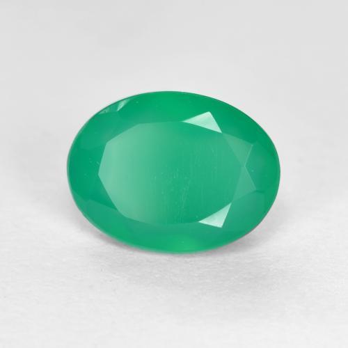 Ágata verde natural 1,04ct, corte oval, translúcido