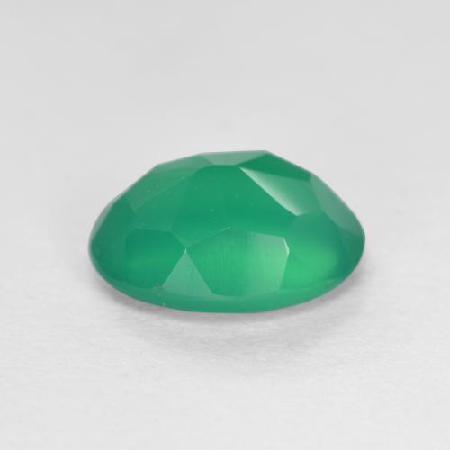 Ágata verde natural 1,04ct, corte oval, translúcido