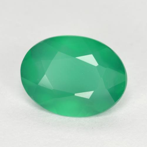 Ágata verde natural 1,04ct, corte oval, translúcido