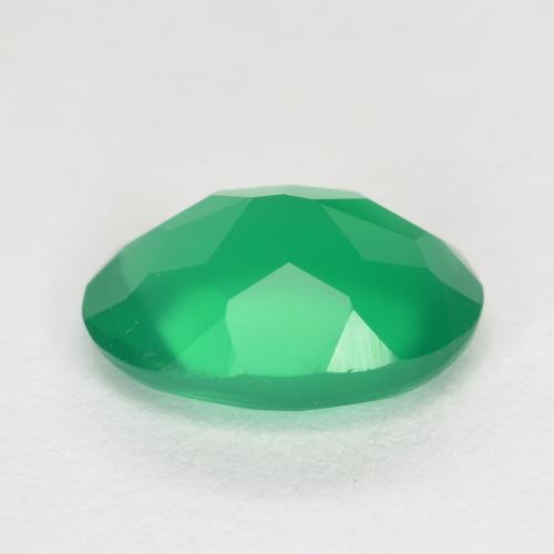 Ágata verde natural 1,04ct, corte oval, translúcido