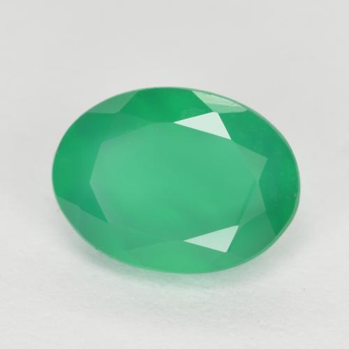 Ágata verde natural 1,15ct, corte oval, translúcido