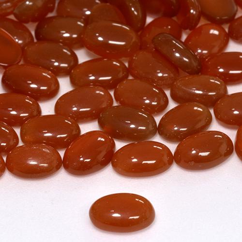 Pedras preciosas de ágata vermelho natural de 3,90 ct, corte oval, translúcido