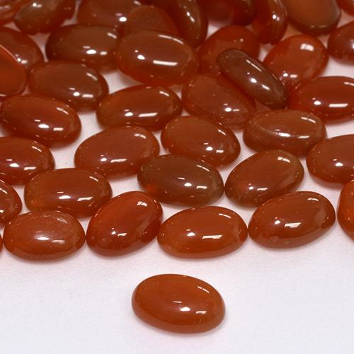 Pedras preciosas de ágata vermelho natural de 3,90 ct, corte oval, translúcido