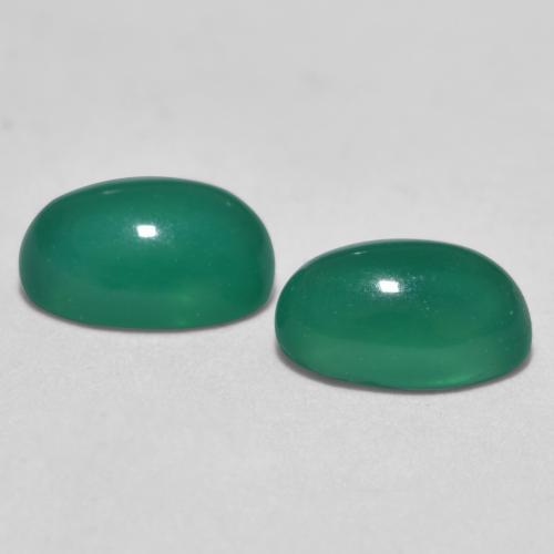 Pedras preciosas de Ágata Verde médio natural de 1.05 ct, Corte Oval, Translúcido