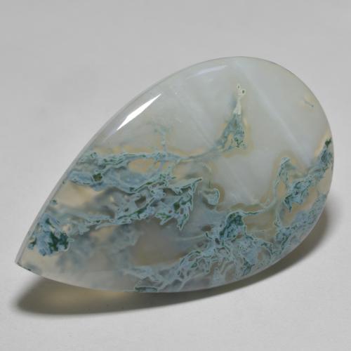 Ágata multicolorido natural 27,73ct, formato de pêra, translúcido