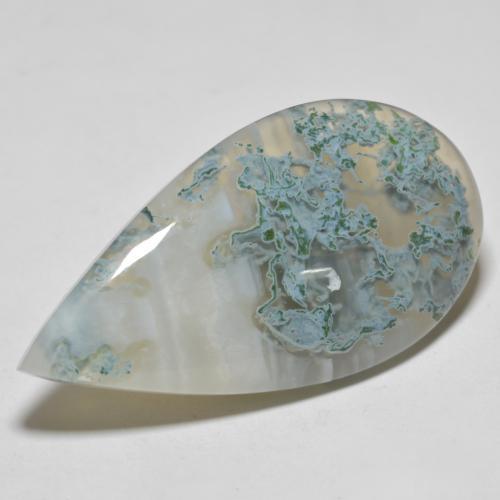 Ágata multicolorido natural 34,74ct, formato de pêra, translúcido