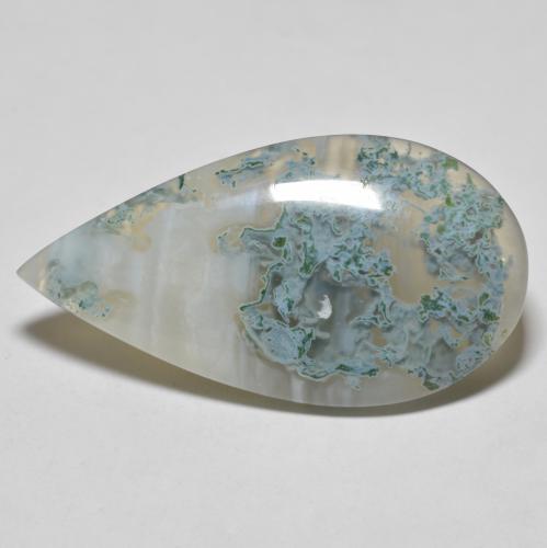 Ágata multicolorido natural 34,74ct, formato de pêra, translúcido