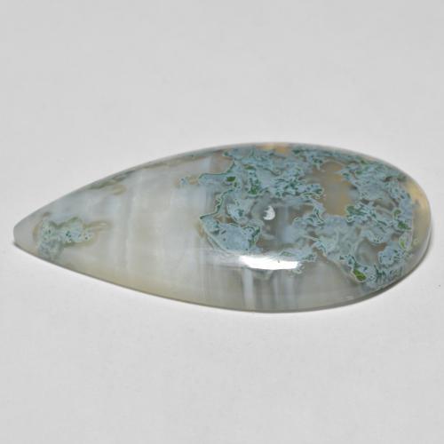 Ágata multicolorido natural 34,74ct, formato de pêra, translúcido