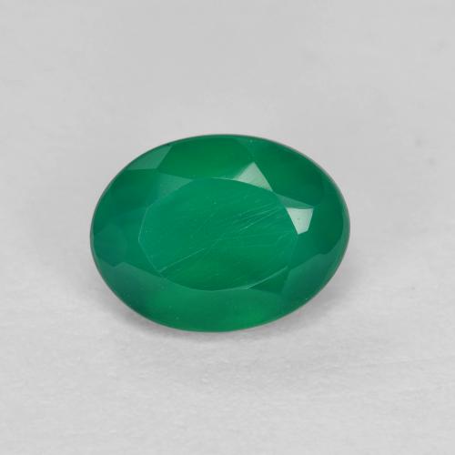 Ágata verde natural 1,04ct, corte oval, translúcido