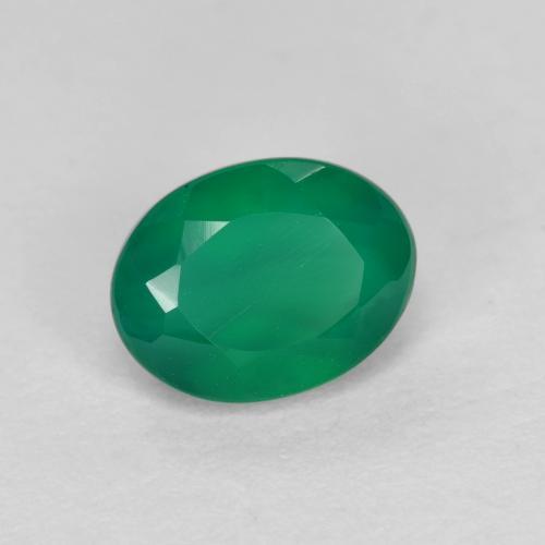 Ágata verde natural 1,04ct, corte oval, translúcido