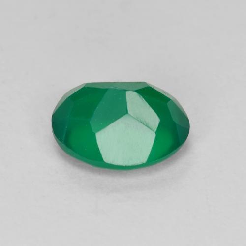 Ágata verde natural 1,04ct, corte oval, translúcido