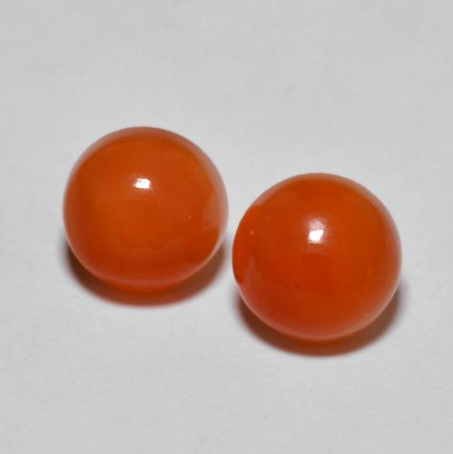 Pedras preciosas de ágata laranja natural de 2,90 ct, corte redondo, translúcido