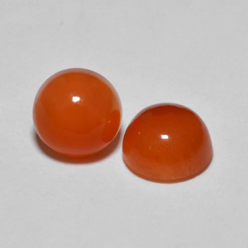 Pedras preciosas de ágata laranja natural de 2,90 ct, corte redondo, translúcido
