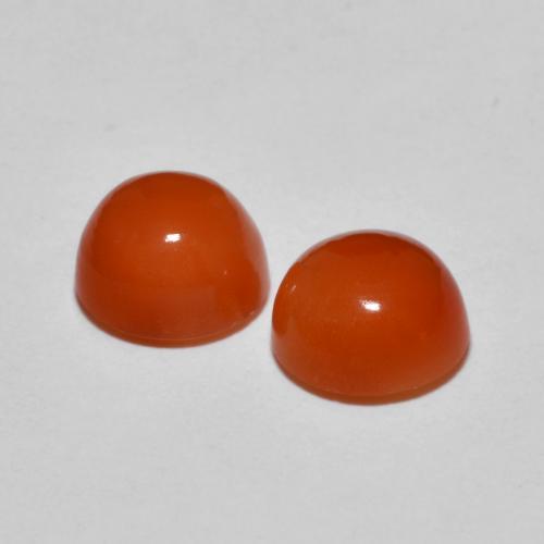 Pedras preciosas de ágata laranja natural de 2,90 ct, corte redondo, translúcido
