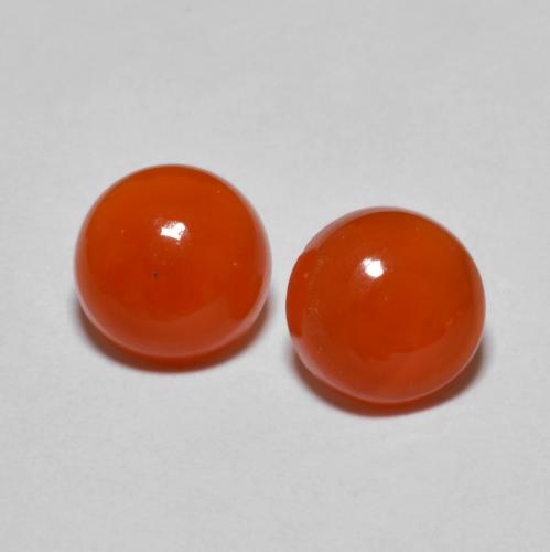 Pedras preciosas de ágata laranja natural de 2,51 ct, corte redondo, transparente