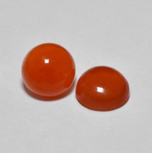 Pedras preciosas de ágata laranja natural de 2,51 ct, corte redondo, transparente