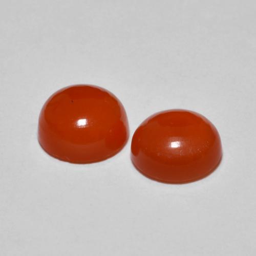 Pedras preciosas de ágata laranja natural de 2,51 ct, corte redondo, transparente