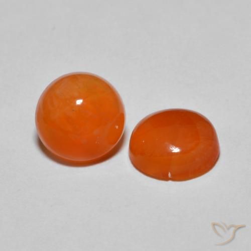 Pedras preciosas de Ágata Laranja Médio natural de 2.21 ct, Redondo, Transparente