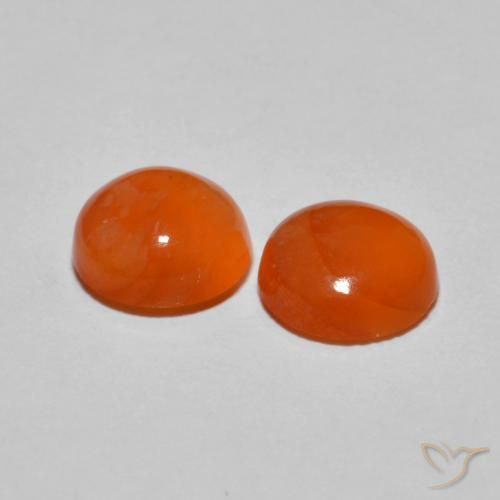 Pedras preciosas de Ágata Laranja Médio natural de 2.21 ct, Redondo, Transparente