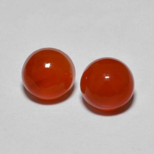 Pedras preciosas de ágata laranja natural de 1,90 ct, corte redondo, transparente