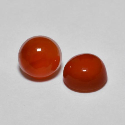 Pedras preciosas de ágata laranja natural de 1,90 ct, corte redondo, transparente