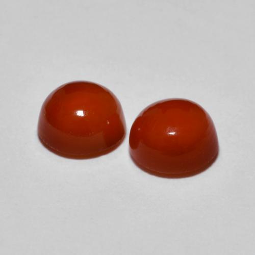 Pedras preciosas de ágata laranja natural de 1,90 ct, corte redondo, transparente
