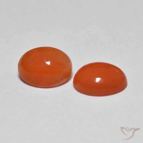 Pedras preciosas de Ágata Laranja Médio natural de 2.03 ct, oval, Transparente