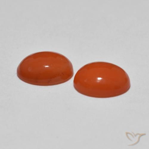Pedras preciosas de Ágata Laranja Médio natural de 2.03 ct, oval, Transparente