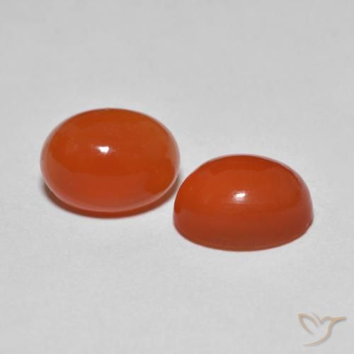 Pedras preciosas de Ágata Laranja Médio natural de 2.80 ct, oval, Transparente