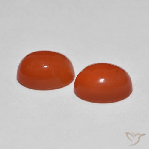 Pedras preciosas de Ágata Laranja Médio natural de 2.80 ct, oval, Transparente