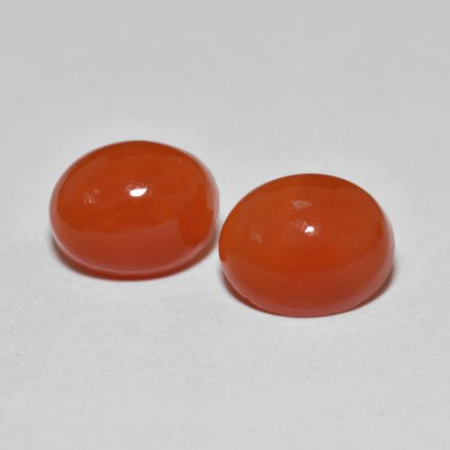 Pedras preciosas de ágata vermelho natural de 3,54 ct, corte oval, translúcido