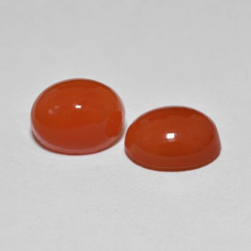 Pedras preciosas de ágata vermelho natural de 3,54 ct, corte oval, translúcido
