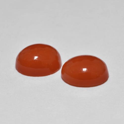 Pedras preciosas de ágata vermelho natural de 3,54 ct, corte oval, translúcido