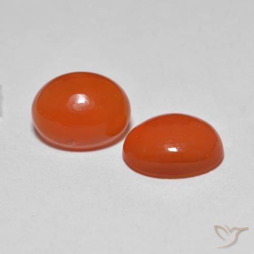 Pedras preciosas de ágata laranja natural de 3,45 ct, corte oval, transparente