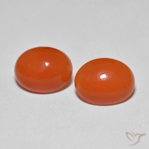 Pedras preciosas de ágata laranja natural de 3,45 ct, corte oval, transparente